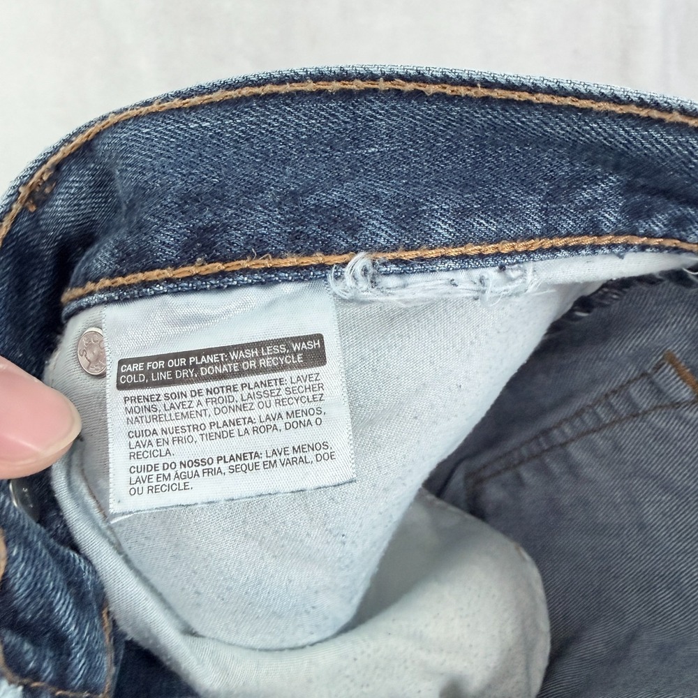 Levis 505 Jeans Mens 34x32 (34x31) Blue Relugar Fit Straight Leg - Picture 2 of 9